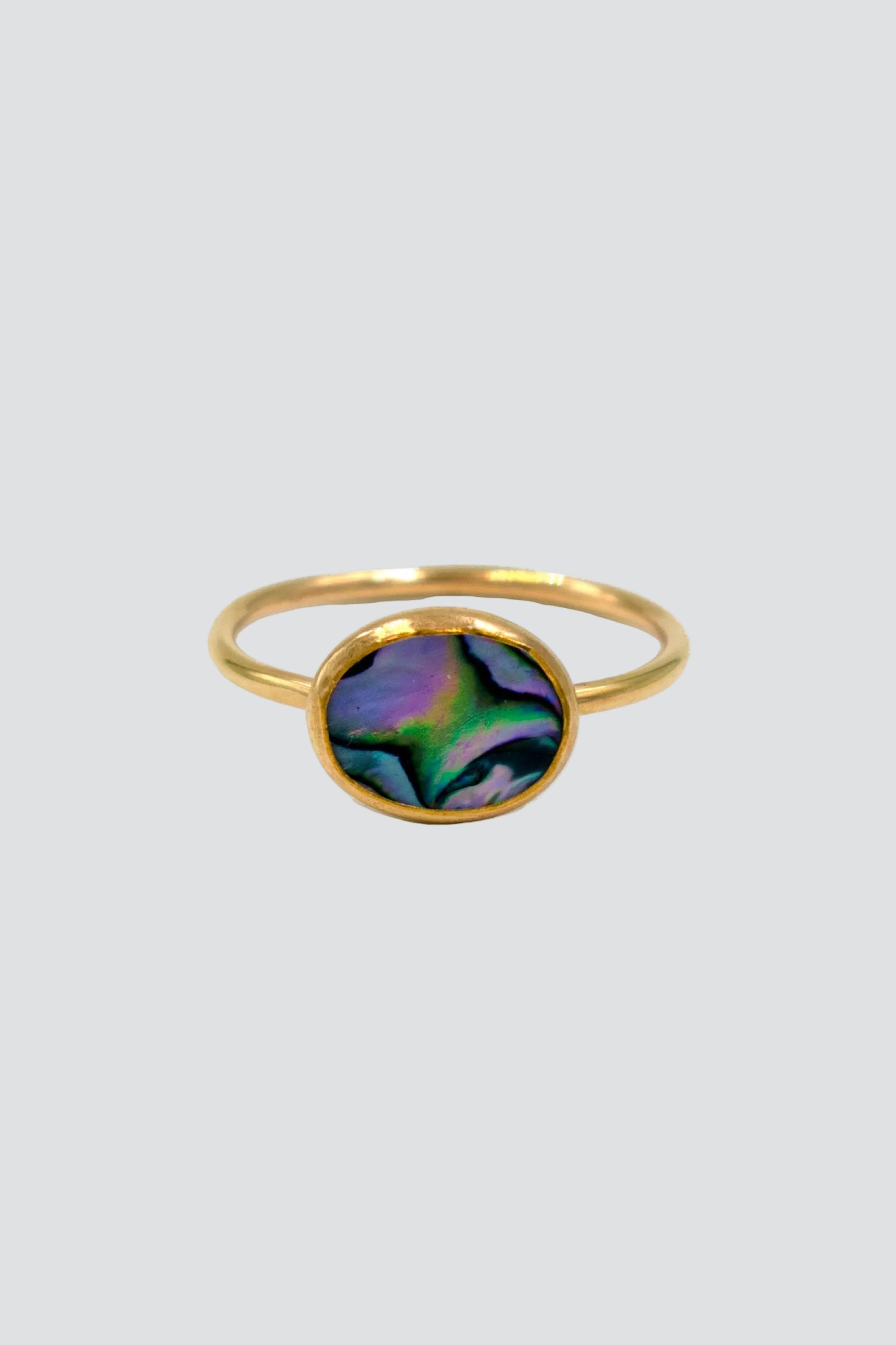 Gold Sideways Abalone Ring