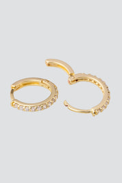 Gold CZ Huggie Hoops