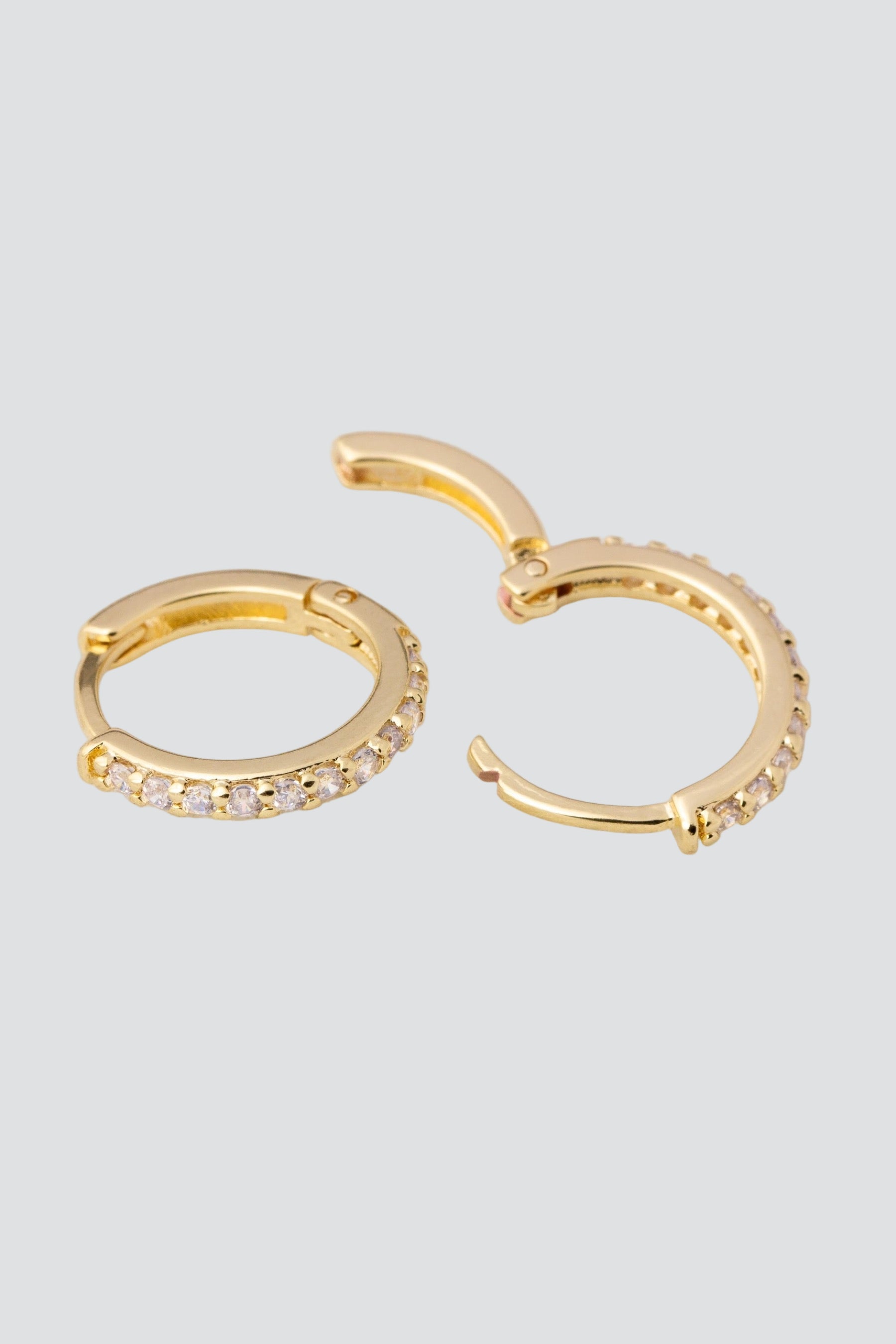 Gold CZ Huggie Hoops