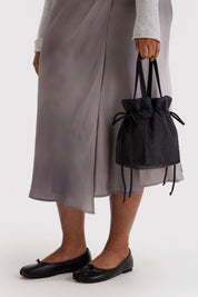 Black Nylon Drawstring Bag