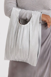 Chrome Metallic Pleated Baggu