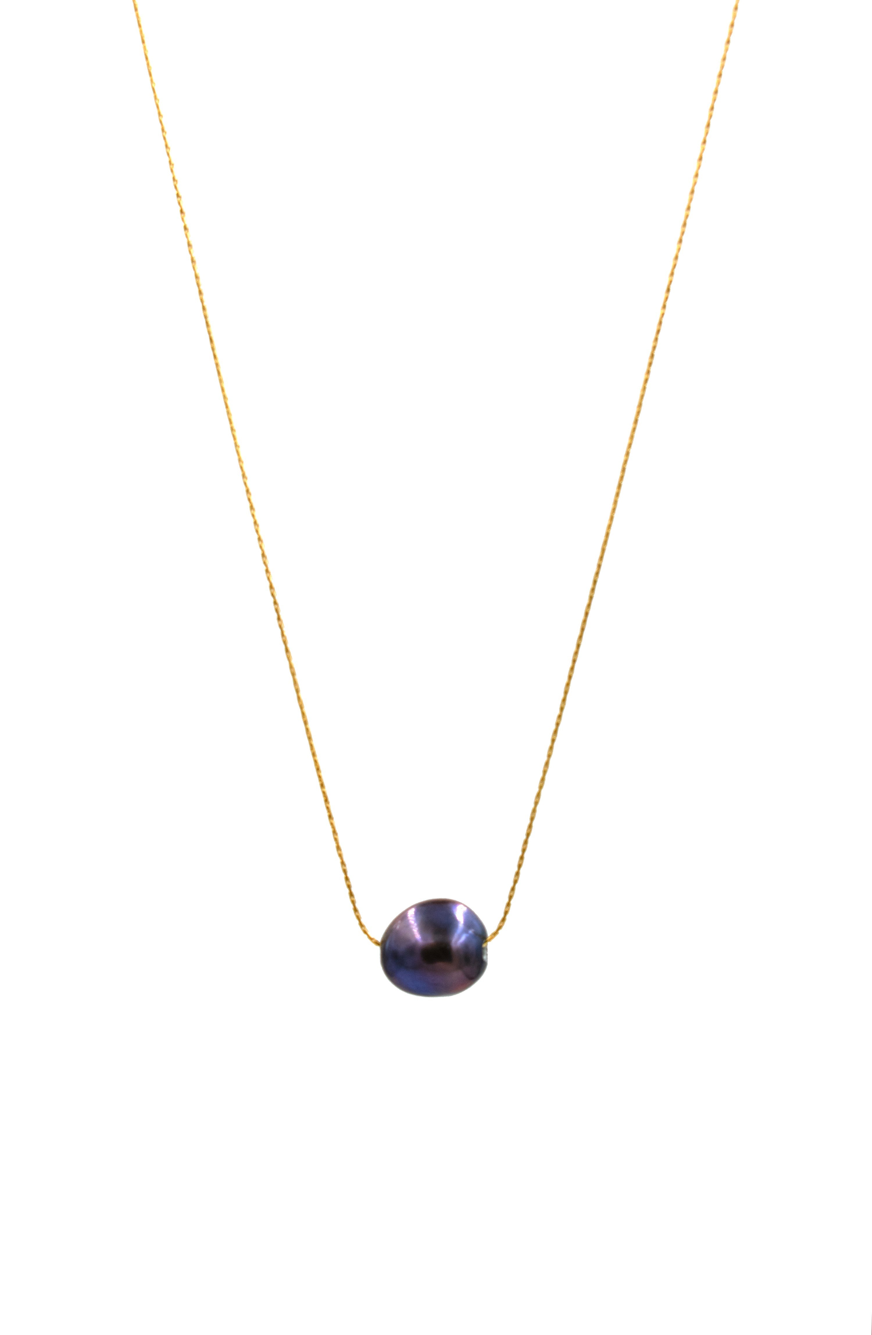 Black Pearl Floating Necklace