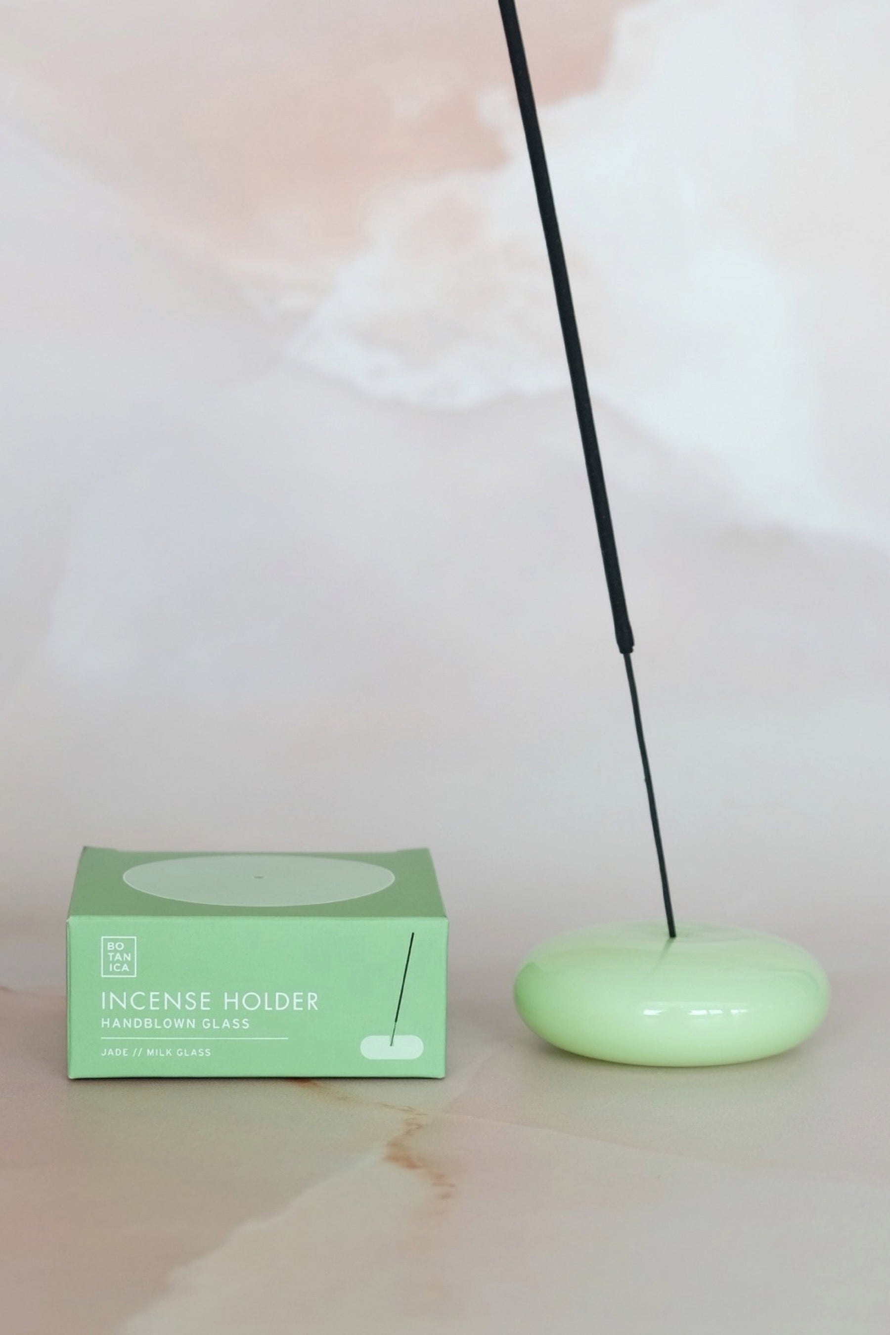 Jade Milk Glass Incense Holder