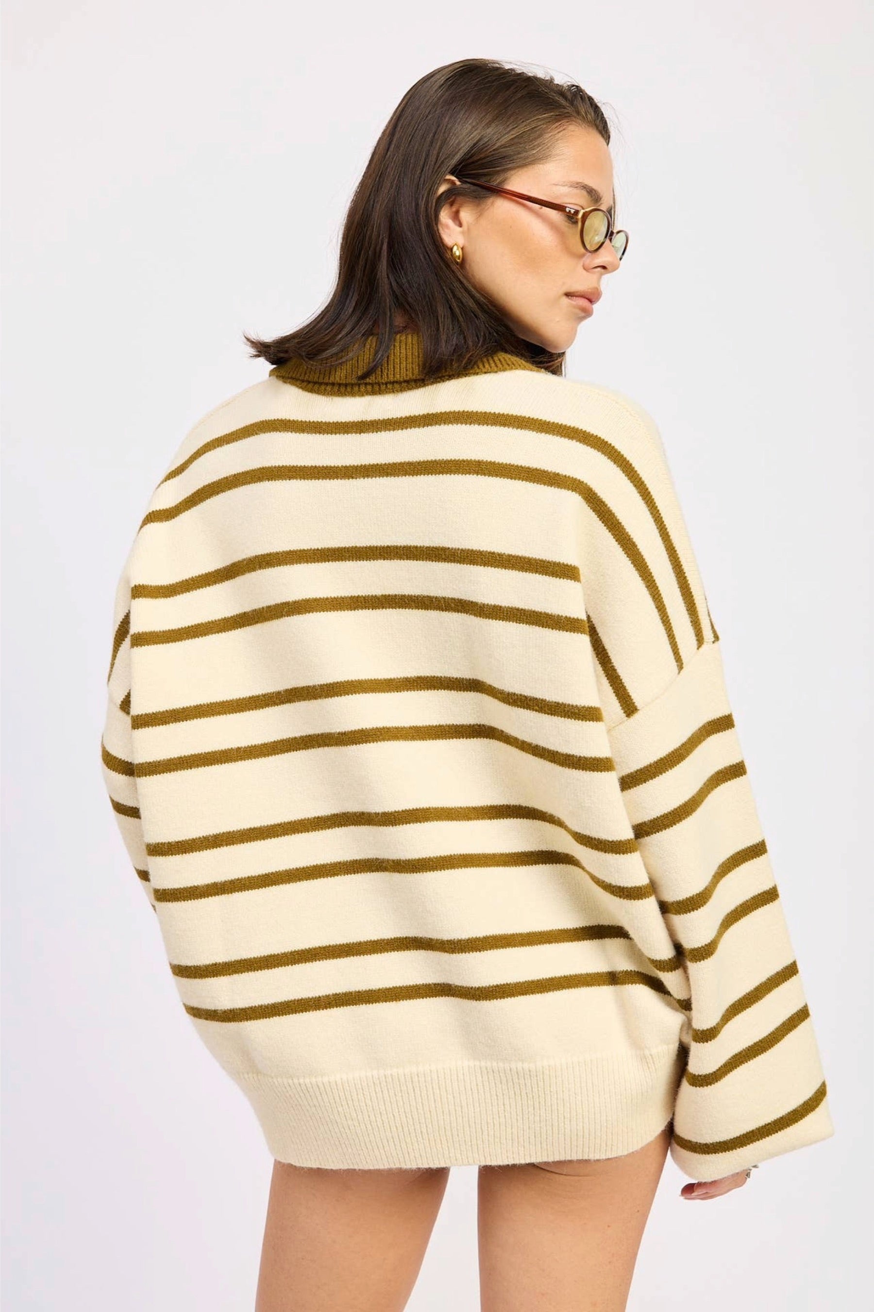 Olive Stripe Seaport Sweater