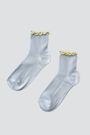 Baby Blue + Butter Ruffled Socks