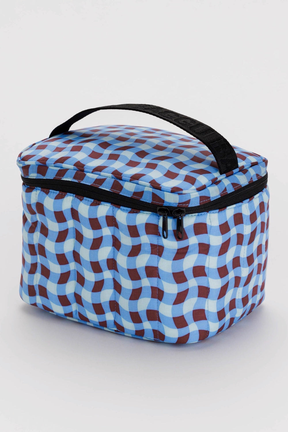 Blue Wavy Gingham Puffy Lunch Bag