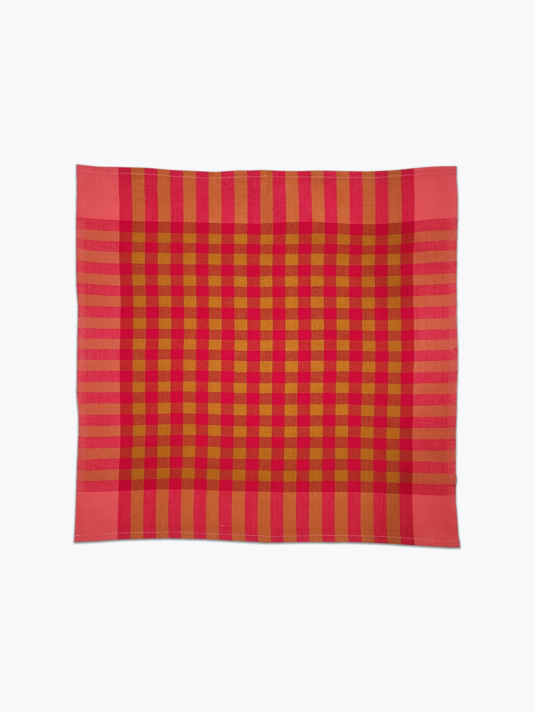 Grid Napkin Pair - Coral