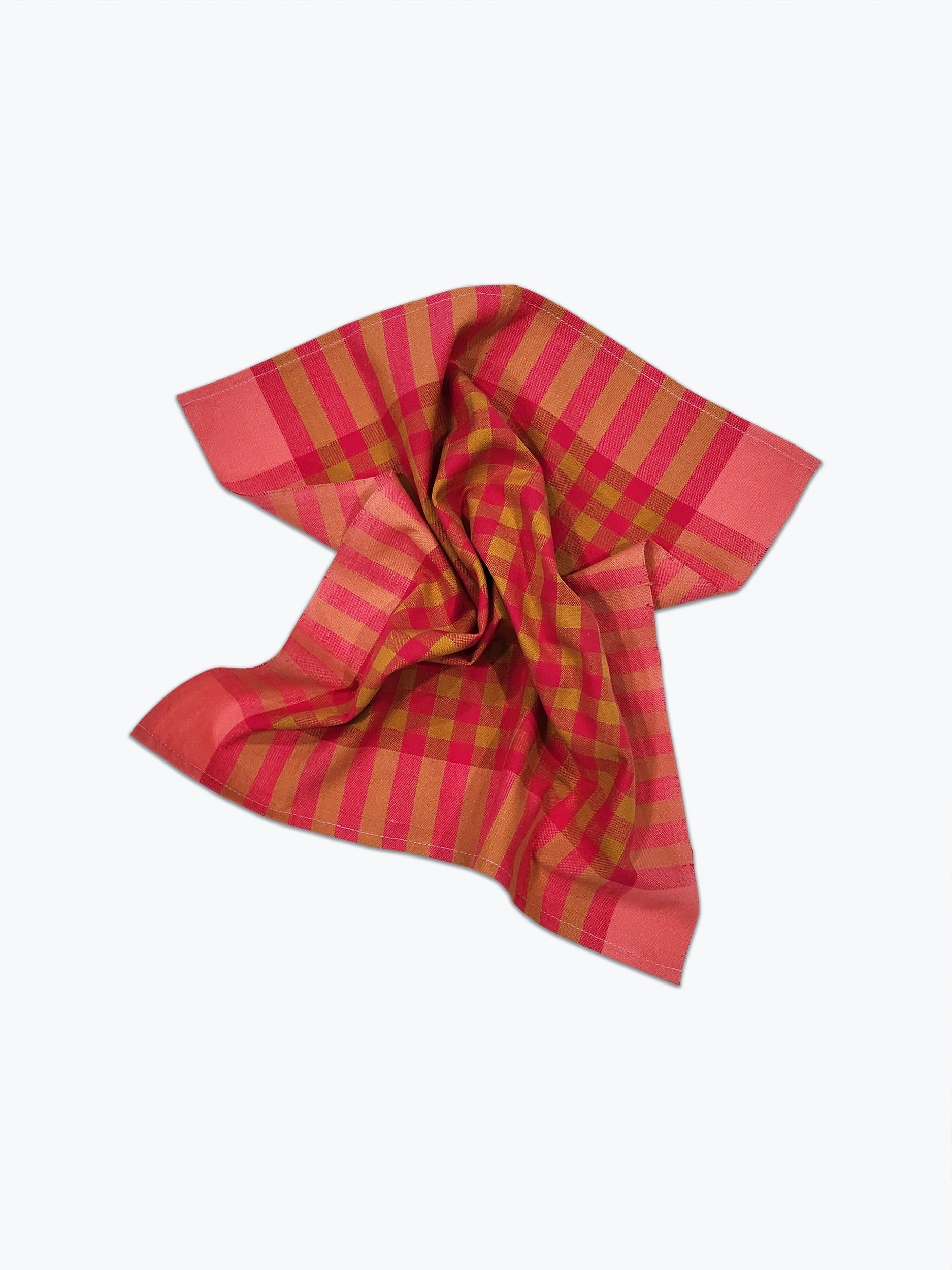 Grid Napkin Pair - Coral
