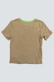 Tan Striped Basic Tee