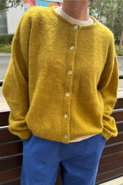 Bistro Yellow Leila Mohair Cardigan