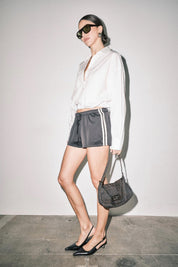 Black Claudia Stripe Shorts