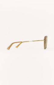 Satin Gold + Brown Highway Sunglasses