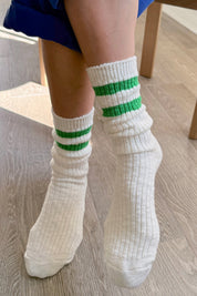 Green Varisty Cottage Socks