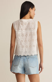 White Darcy Eyelet Tank