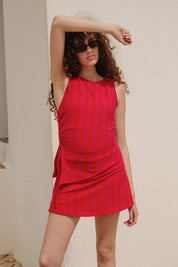 Raspberry Stripe Darcy Skort