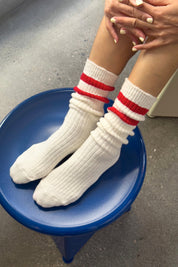 Red Varisty Cottage Socks