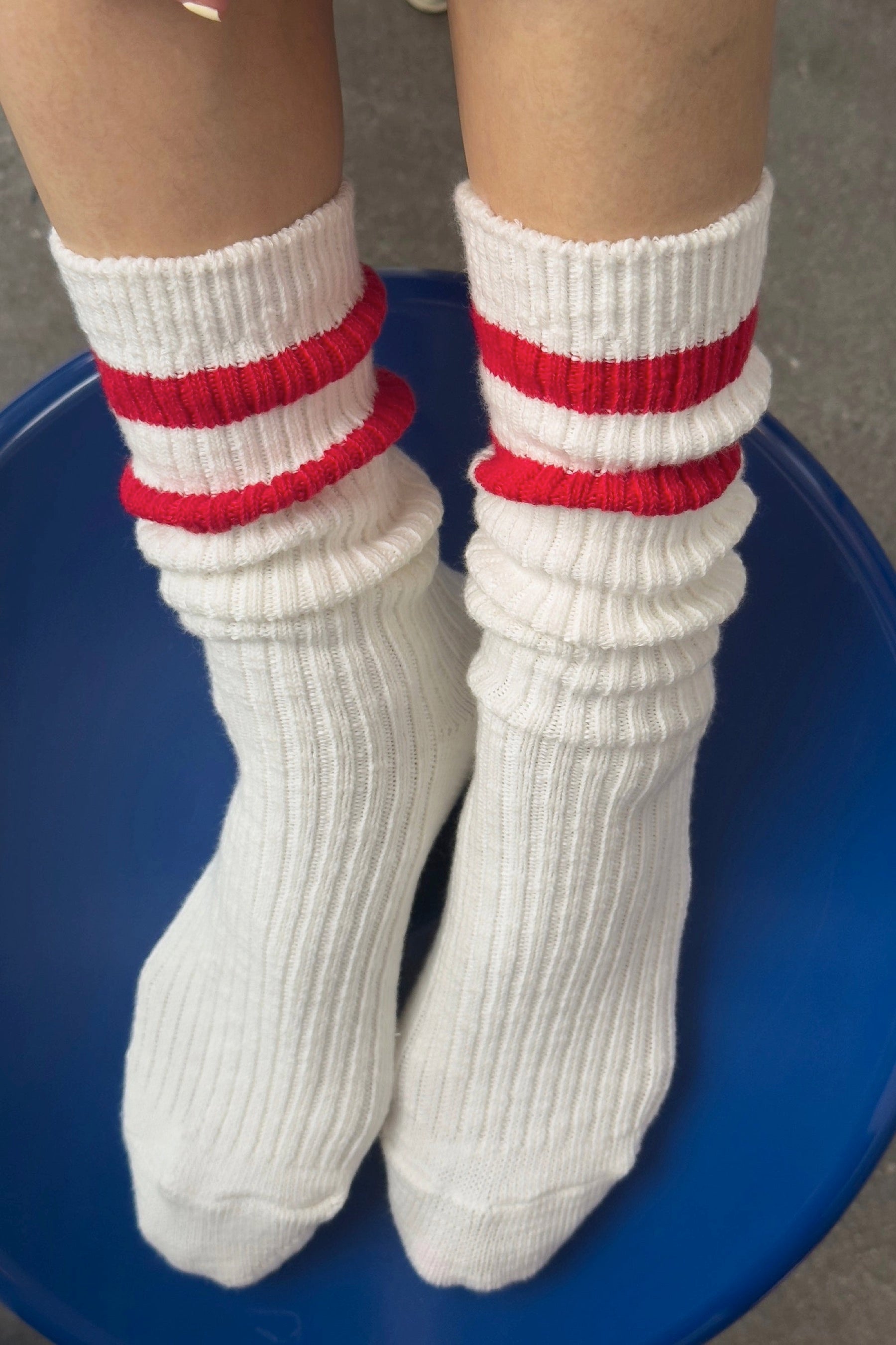 Red Varisty Cottage Socks