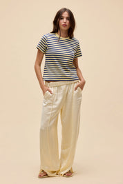 Yellow Mist Stripe Vintage Tee
