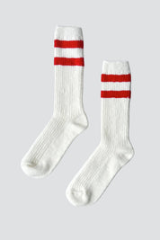 Red Varisty Cottage Socks