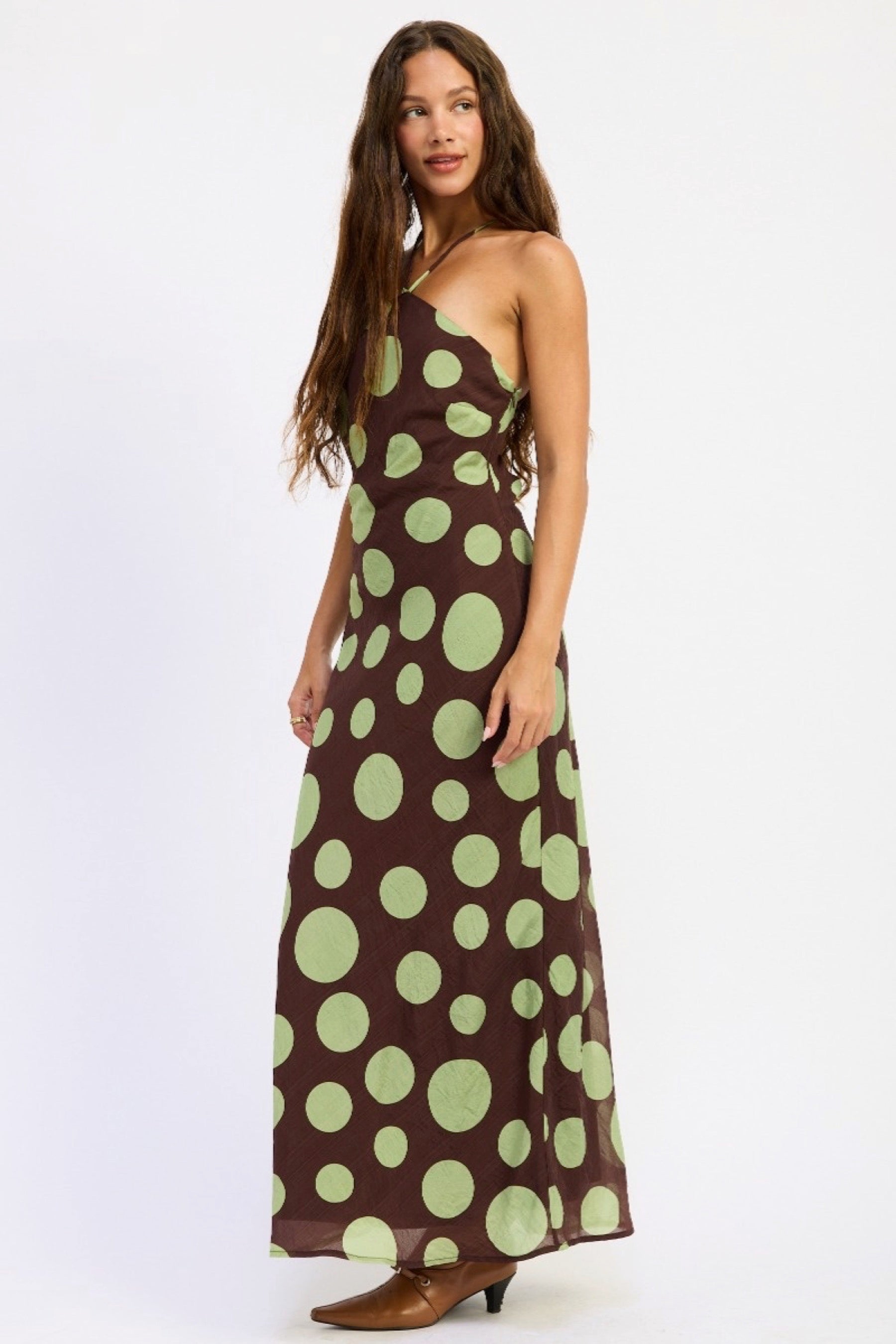 Green Spotted Gracie Dress