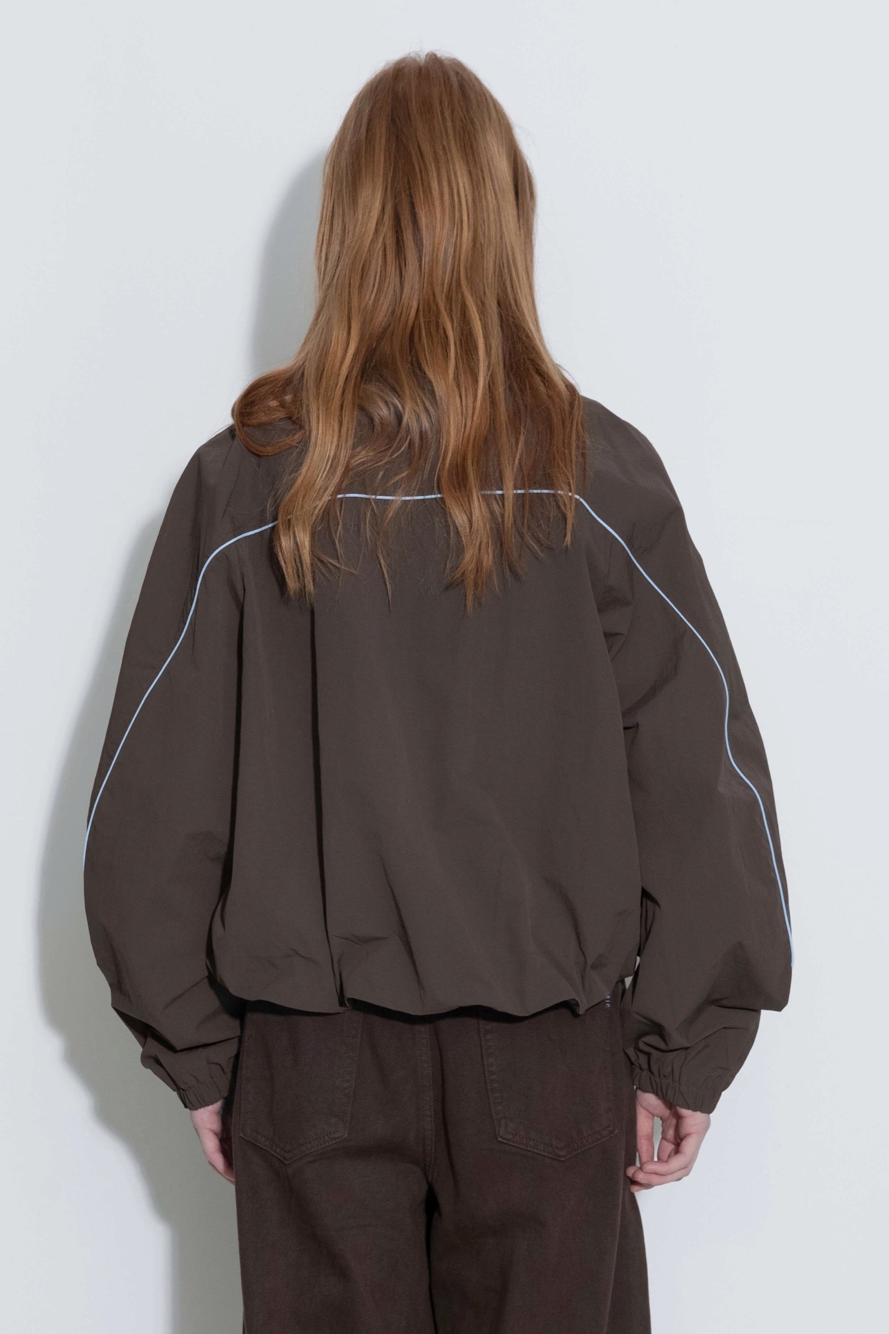 Coffee Zipper Short Jacket
