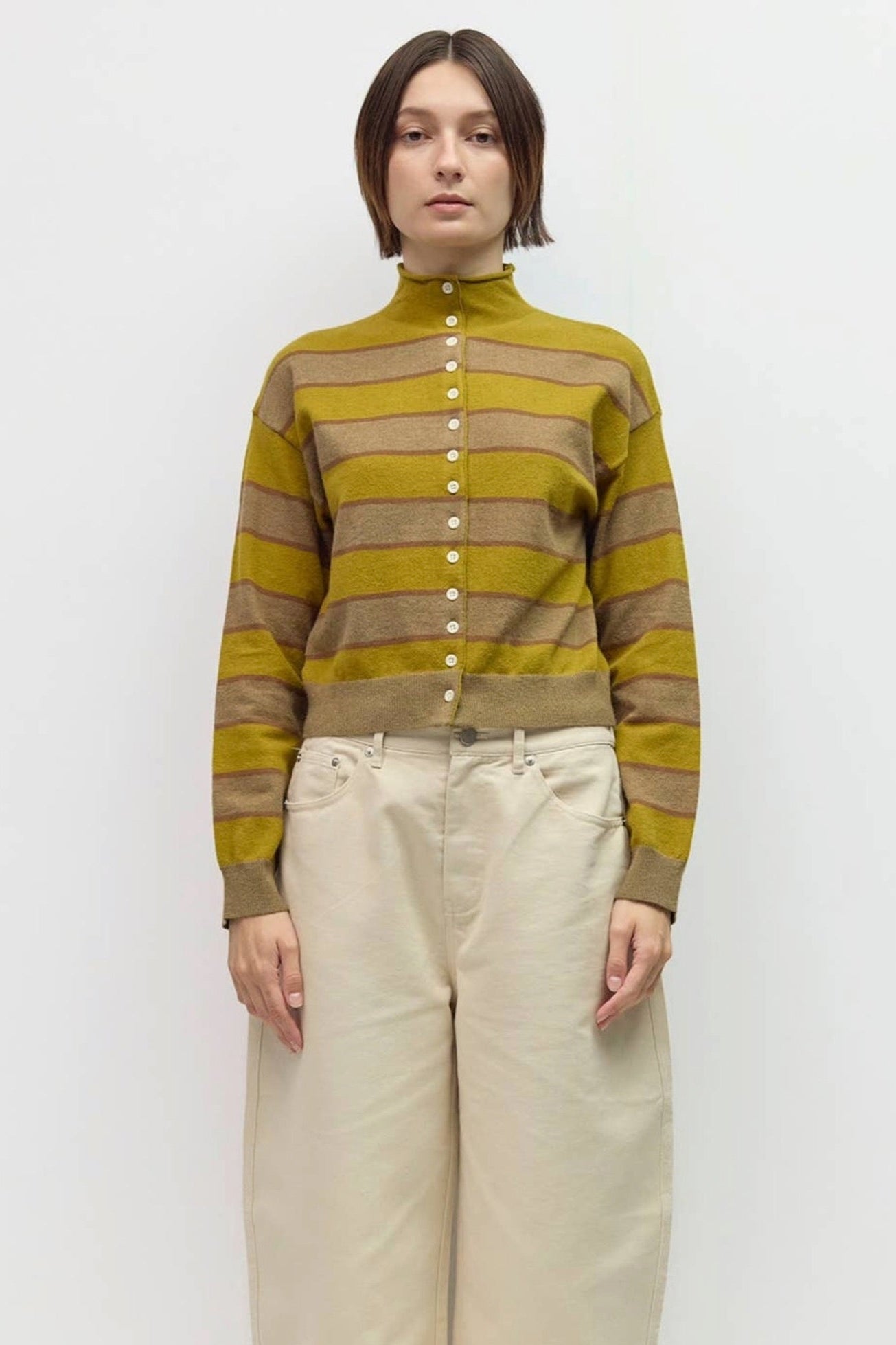 Chartreuse Stripe Claude Cardigan