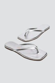 Silver Lily Square Toe Sandal