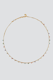 Gold Rainbow CZ Necklace