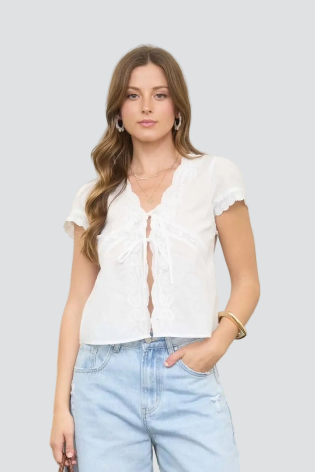 White Darcy Top