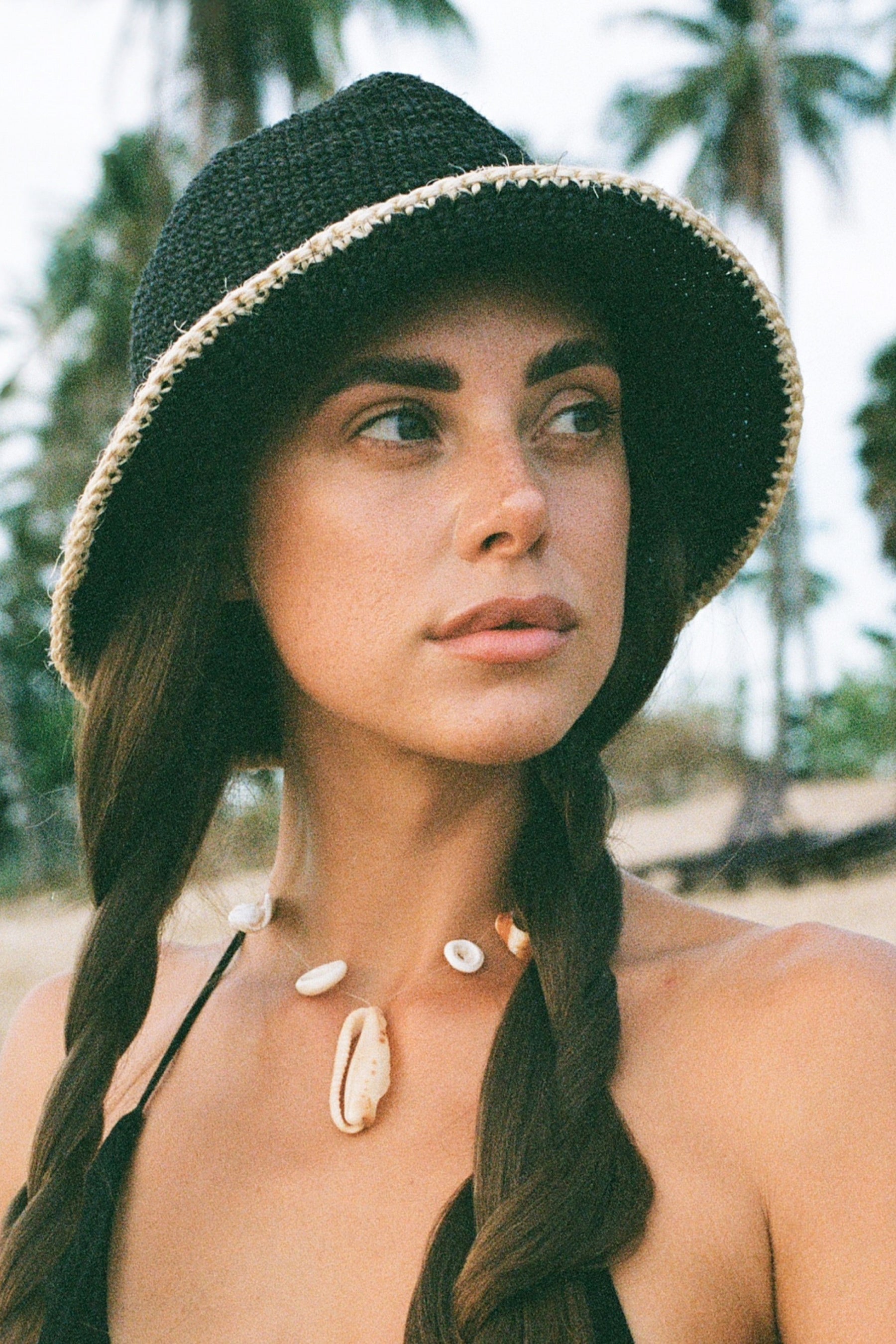 Black Trimmed Bucket Hat