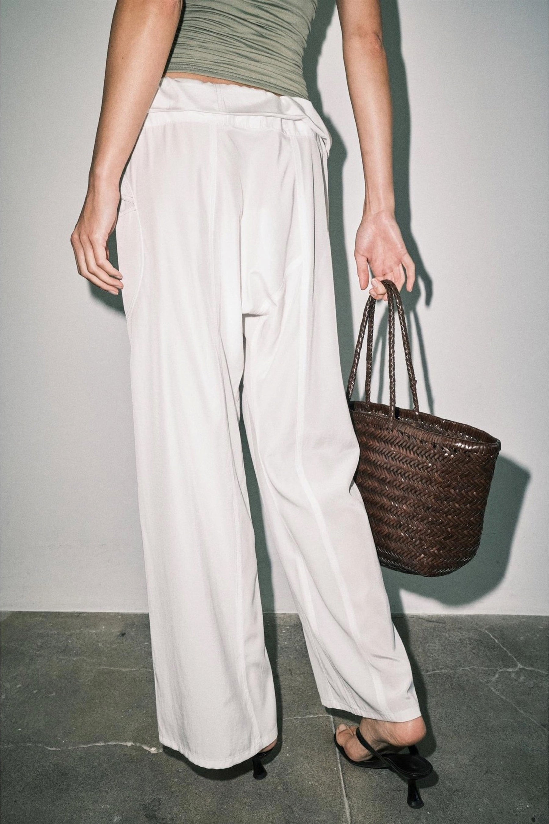 White Satin Anja Pant