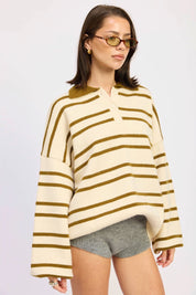 Olive Stripe Seaport Sweater