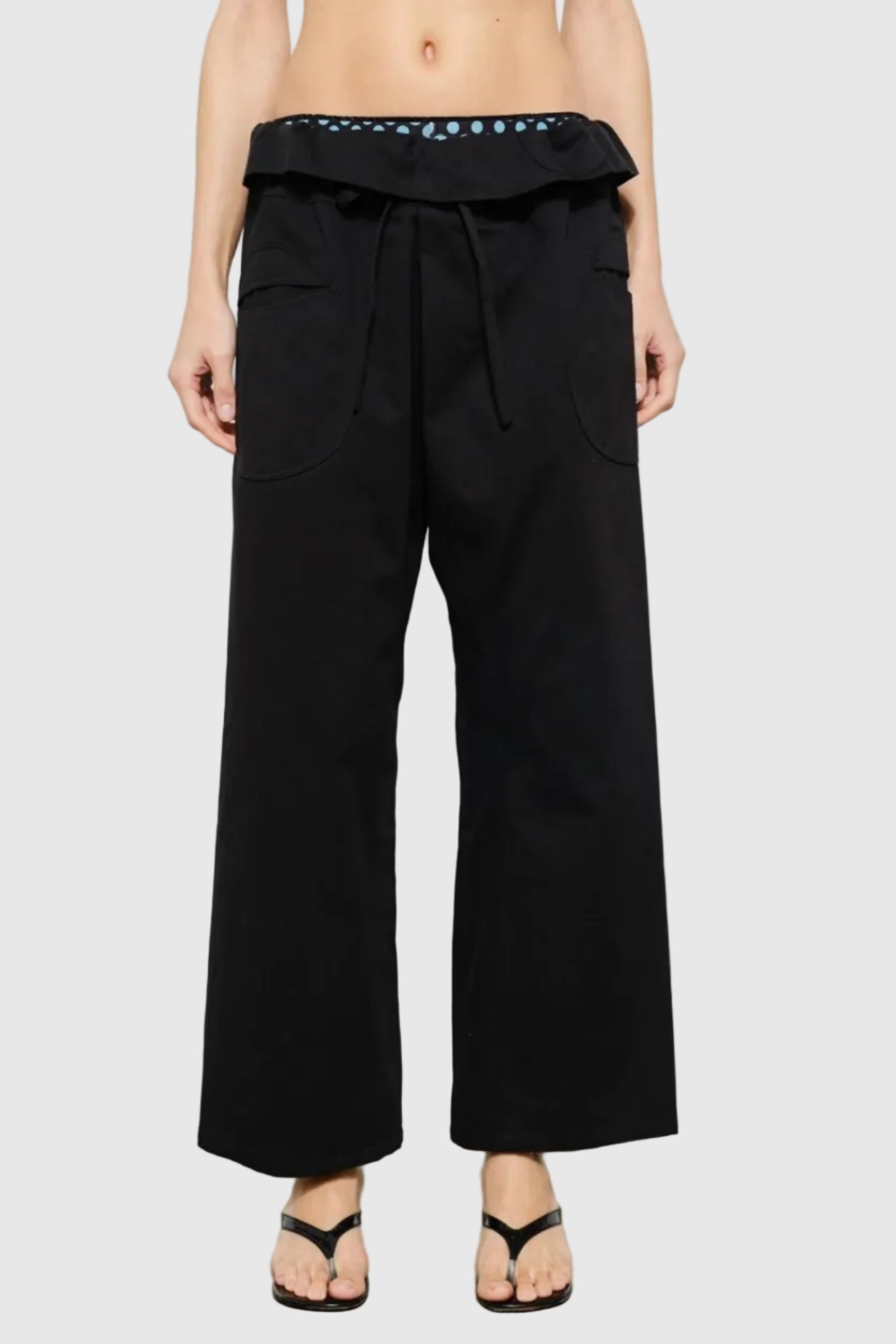 Black Anja Fold Over Pant