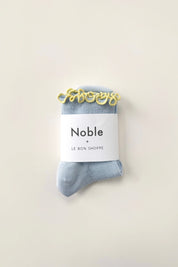 Baby Blue + Butter Ruffled Socks