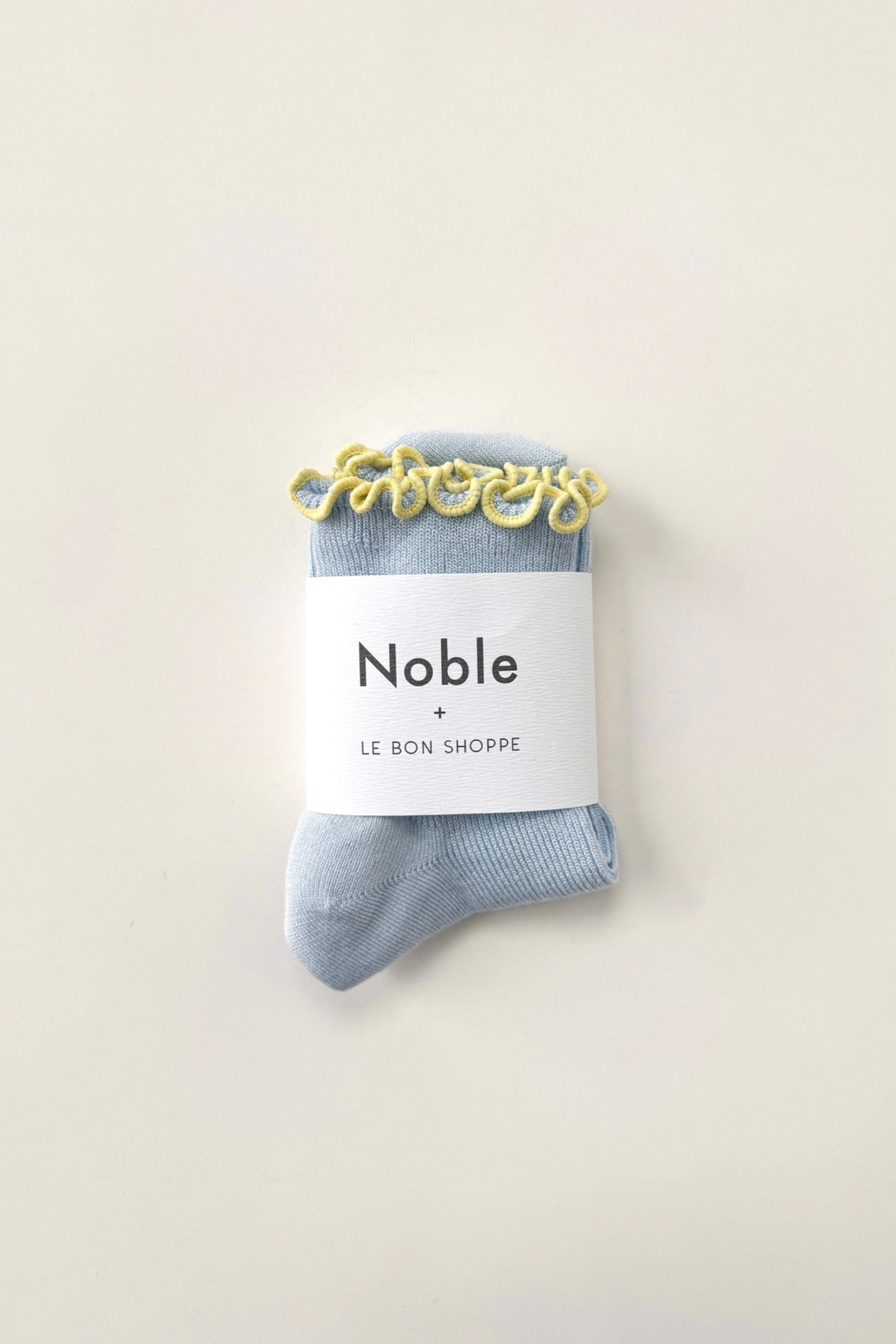 Baby Blue + Butter Ruffled Socks