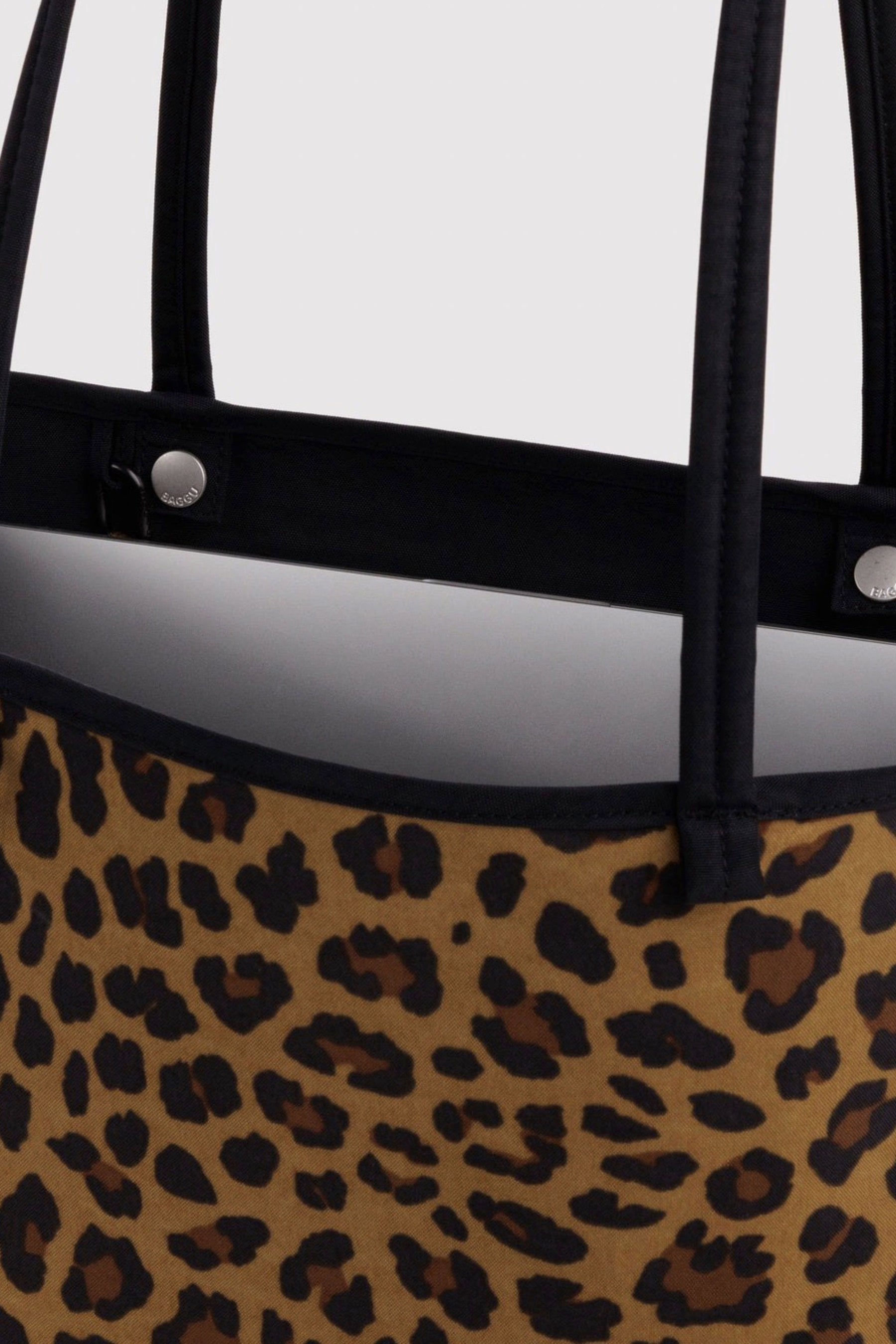 Leopard Medium Nylon Reversible Tote