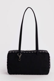 Black Studs Nylon Bowler Bag