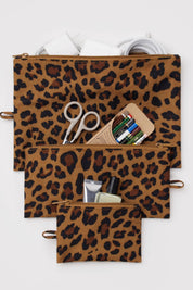 Leopard Flat Pouch Set