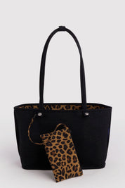 Leopard Medium Nylon Reversible Tote