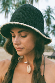 Black Trimmed Bucket Hat