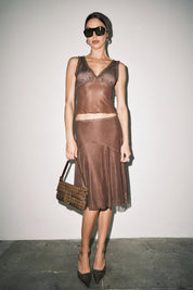 Brown Polka Dot Lilou Skirt