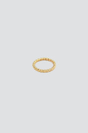 Gold Hammered Rope Ring