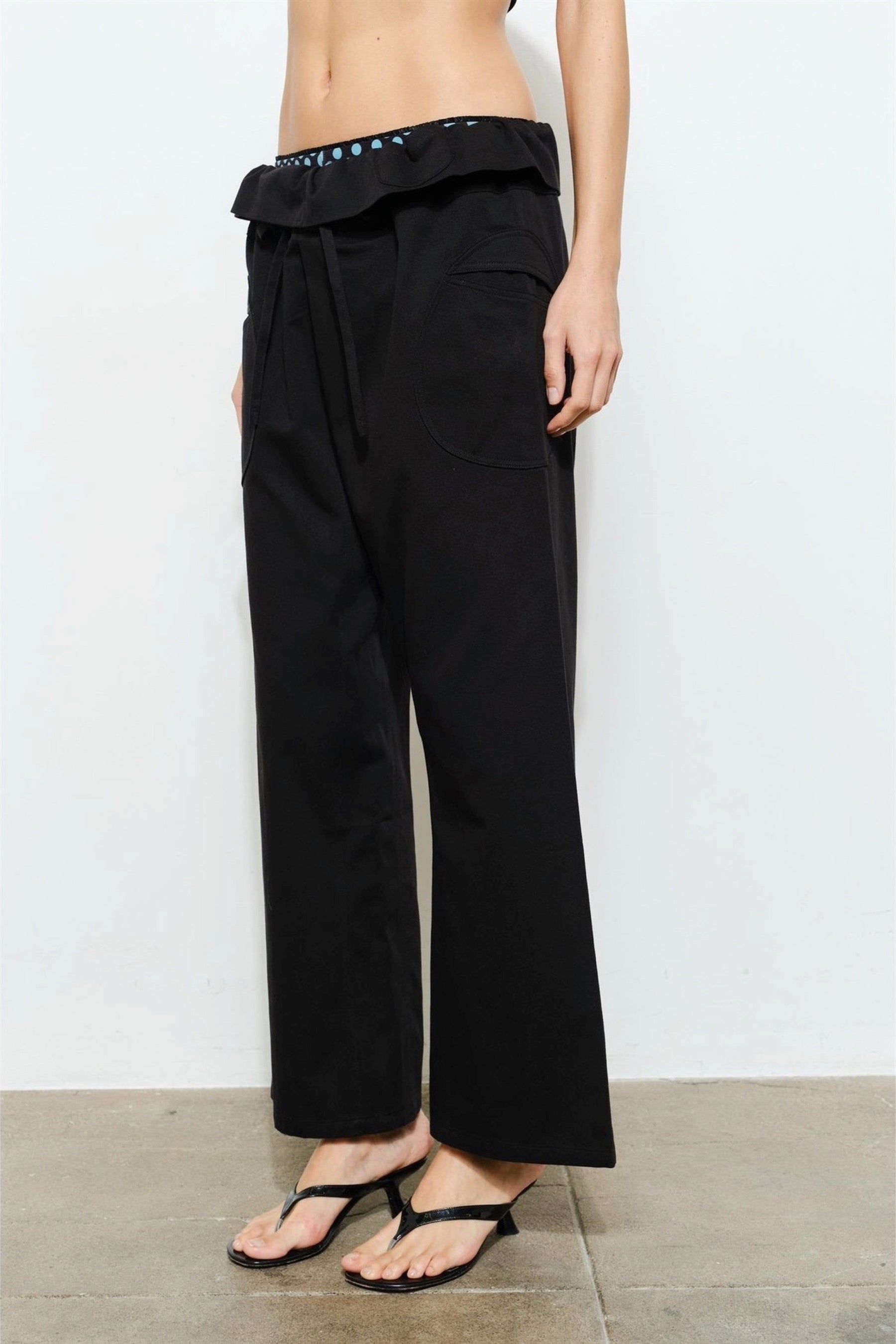 Black Anja Fold Over Pant