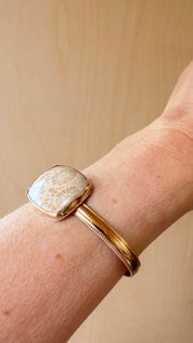 Gold Fossilized Coral Cuff