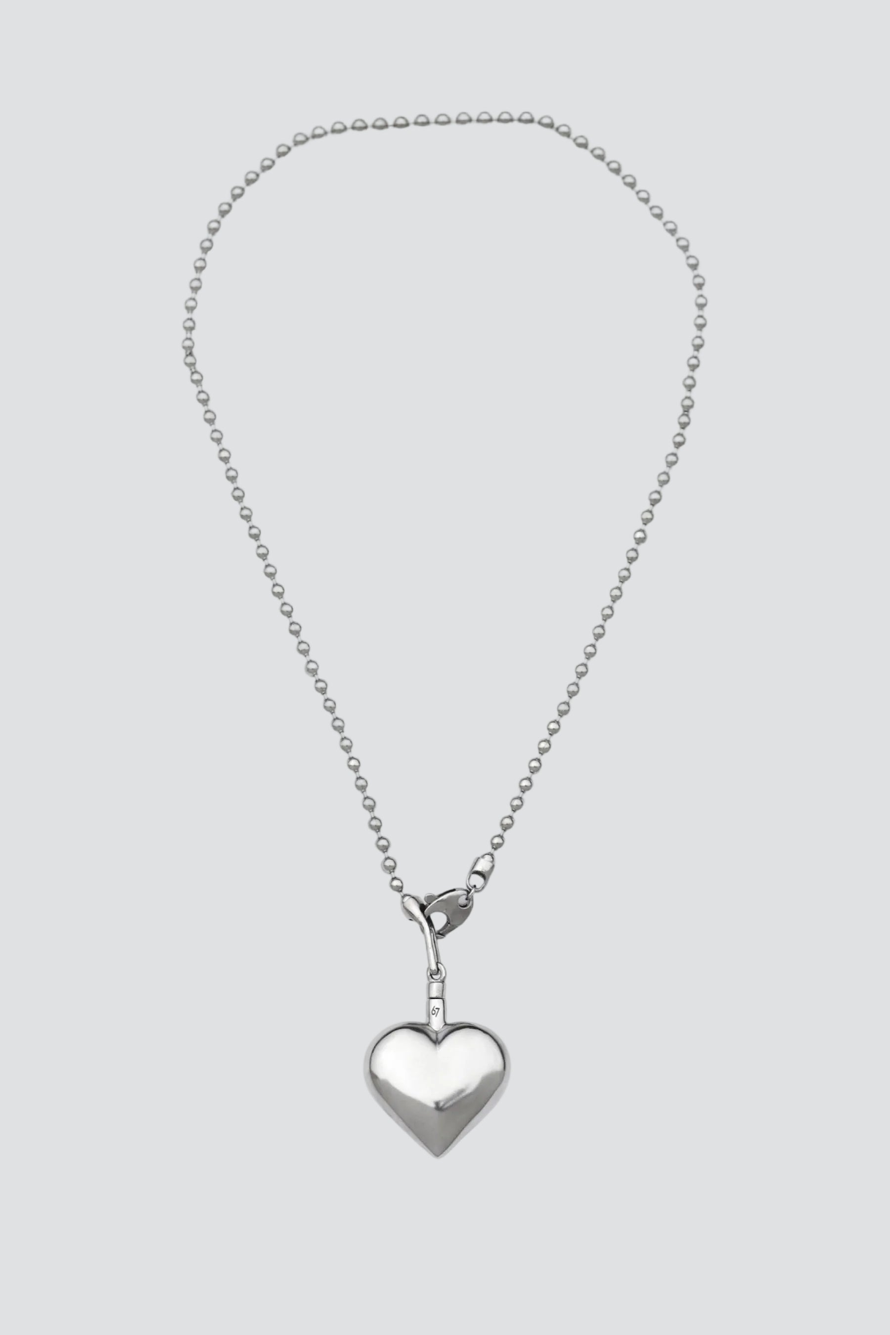 Silver Puffed Heart II Necklace