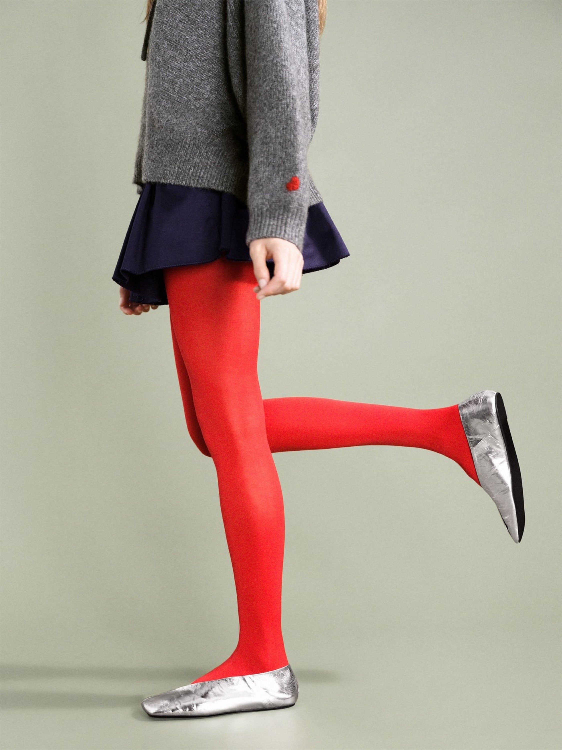 Red thick tights sales