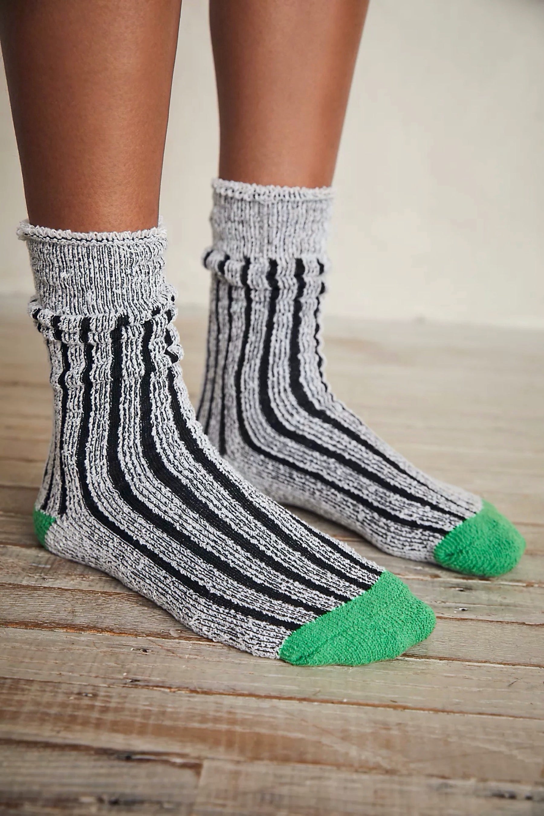 Black Plush Inside Out Sock