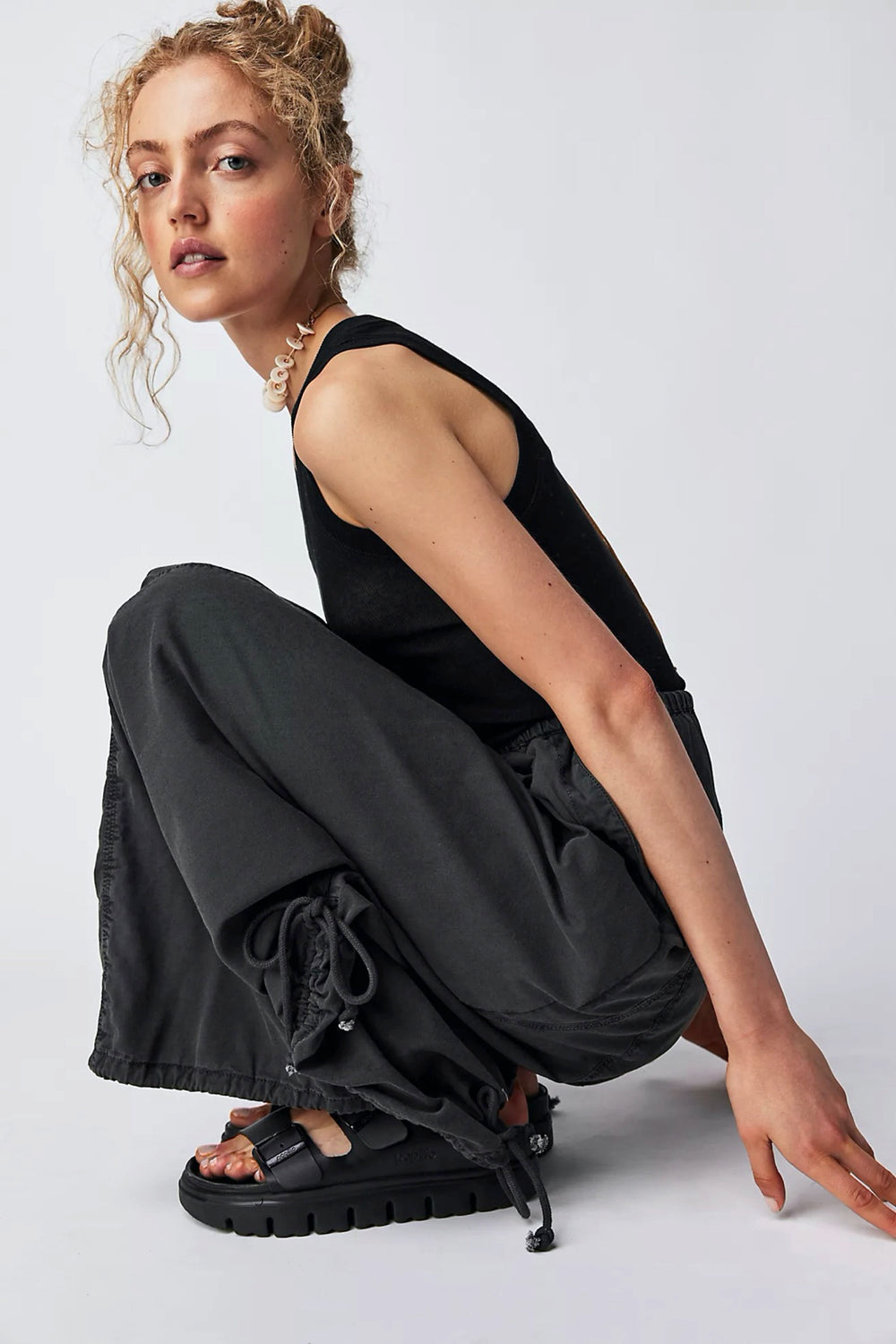 Black Picture Perfect Parachute Skirt