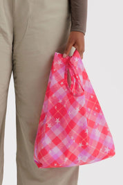 Baby Pink Star Plaid Baggu