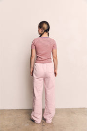 Pink Striped Basic Tee